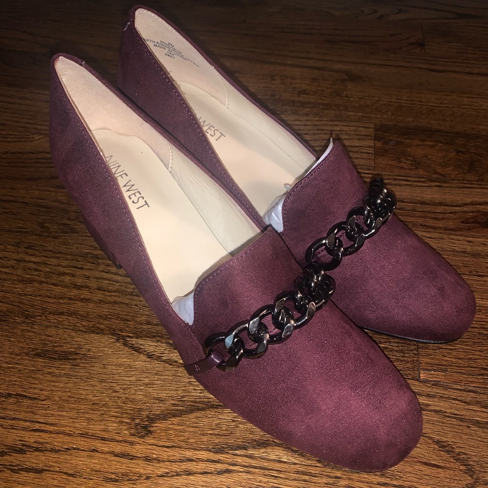 Nine West velvet material heels sz 8